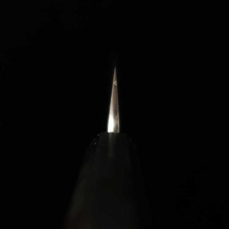 MIURA Itadaki Miura Itadaki Tanaka Giichi petty acero blanco nº2 acabado negro mango octogonal de ébano (150 mm)