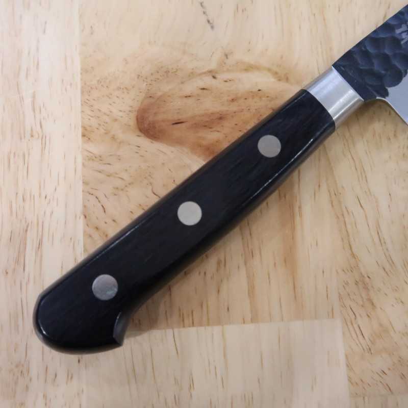 MIURA Petty Super blue steel Hammered Black Plywood Handle (135/150mm)
