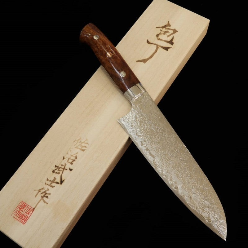 Santoku Takeshi Saji R2 Acabamento Diamante (180mm)