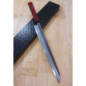 KAGEKIYO Shirogami n.º 1 Laca roja urushi Cuchillo kiritsuke yanagiba (300 mm)