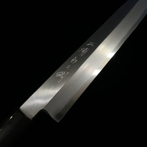 MIURA Tokujo Yanagiba, manche en forme de châtaigne et mitre en corne de buffle (180-300mm)