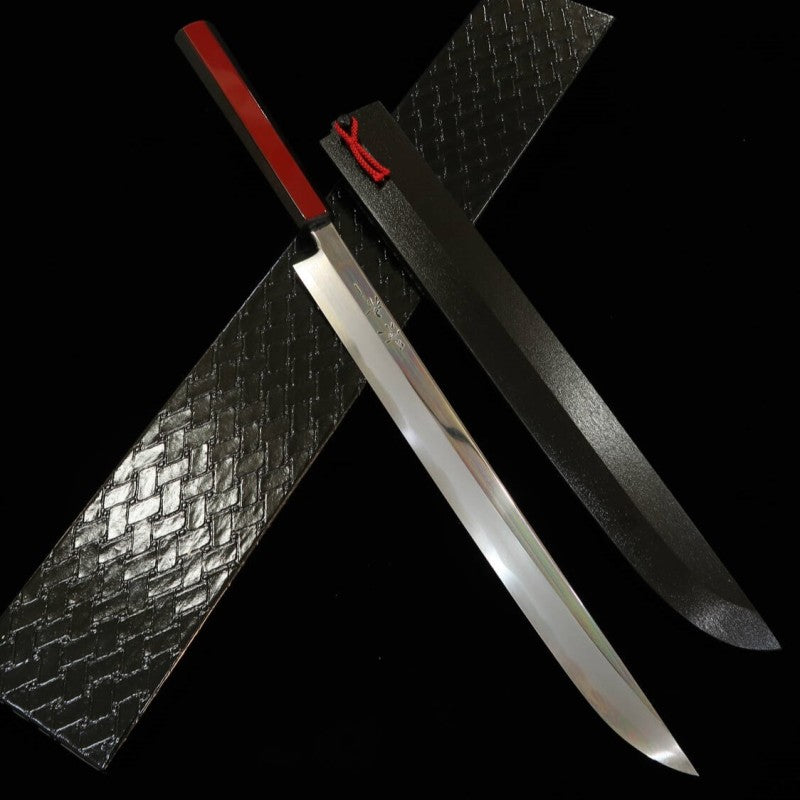 KAGEKIYO Tsurugi Yanagiba Shirogami No. 1 Urushi Akaro (300mm)