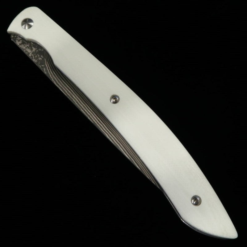 Folding Steak Knife SAJI TAKESHI R2, White Micarta (100mm)