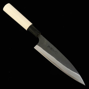 左頼光 HIDARIYORIMITSU アジ切 SK材 黒打ち 朴柄 （145mm）
