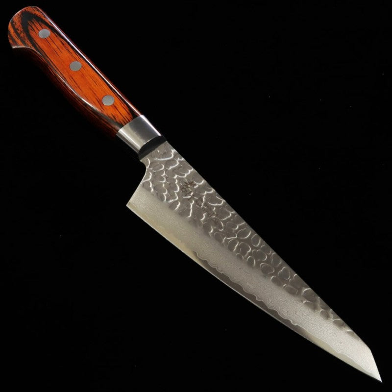 SAKAI TAKAYUKI Honesuki VG10 33-Layer Damascus Hammered Mahogany Handle (150mm) 