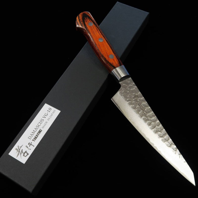 堺孝行 SAKAI TAKAYUKI 骨スキ VG10 33層ダマスカス 鎚目 マホガニー柄 (150mm)