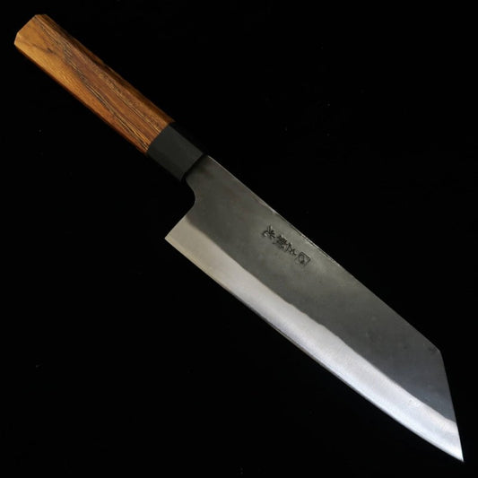 HIDARI YORIMITSU Bunka Blue Steel Black Finish Iron Wood Handle (200mm)