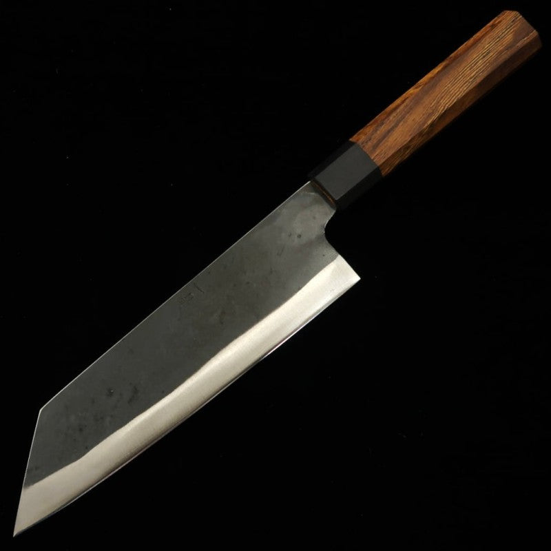 HIDARI YORIMITSU Bunka Blue Steel Black Finish Iron Wood Handle (200mm)
