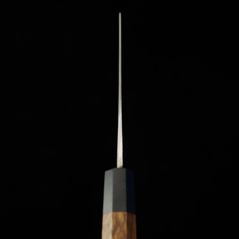 HIDARI YORIMITSU Bunka Blue Steel Black Finish Iron Wood Handle (200mm)