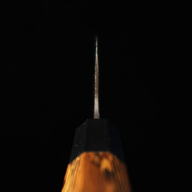 HIDARI YORIMITSU Bunka Blue Steel Black Finish Iron Wood Handle (200mm)
