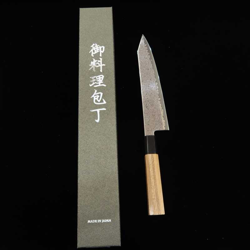 Miura VG10 Inox Damas noir, couteau Bunka (180mm)