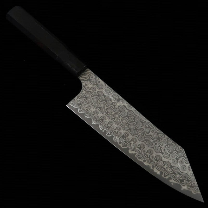 二唐刃物鍛造所 NIGARA 文化 SG2 暗紋 ダマスカス 水牛黒檀柄 (180mm)