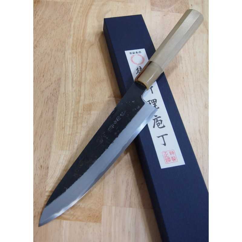 MIURA Itadaki Tanaka Giichi Shirogami #2 negro forjado Gyuto (210/240 mm)