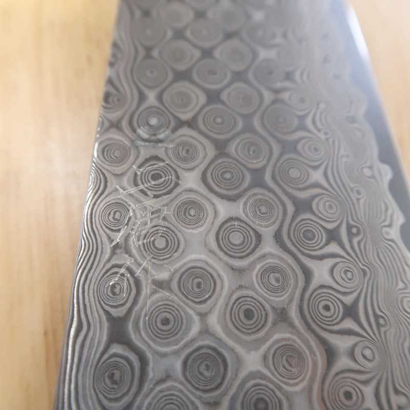 Forge Nigara Hamono NIGARA Motif sombre Gyuto SG2, manche octogonal en teck (210/240 mm)