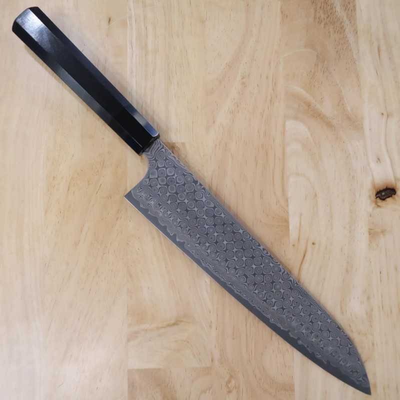 二唐刃物鍛造所NIGARA 暗紋 牛刀 SG2 黒檀八角柄  (210-270mm)