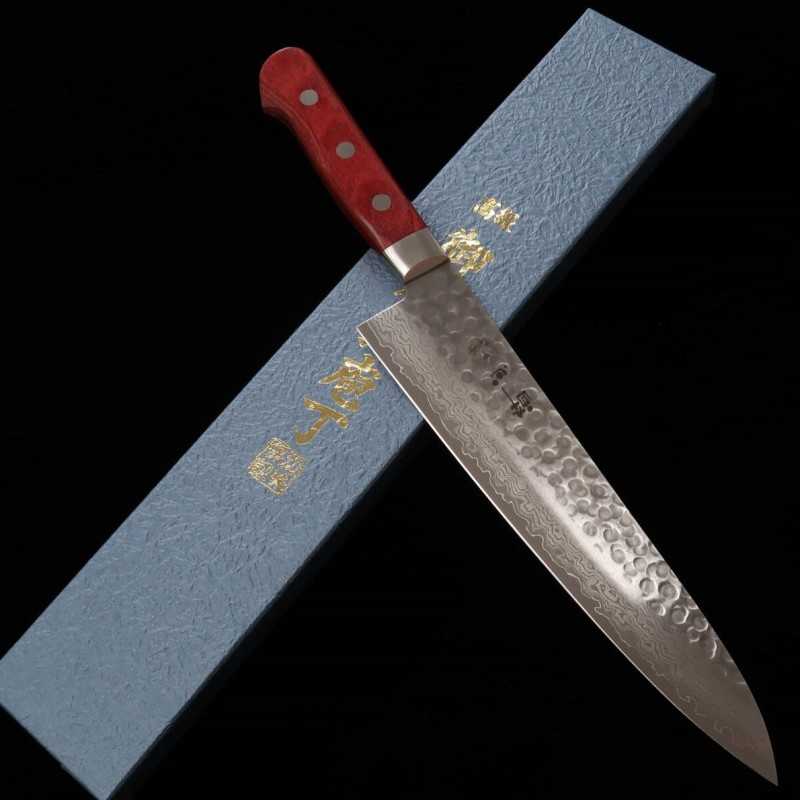 SUISIN Gyuto, Wine Handle, Paulownia Wood Sheath (210mm)