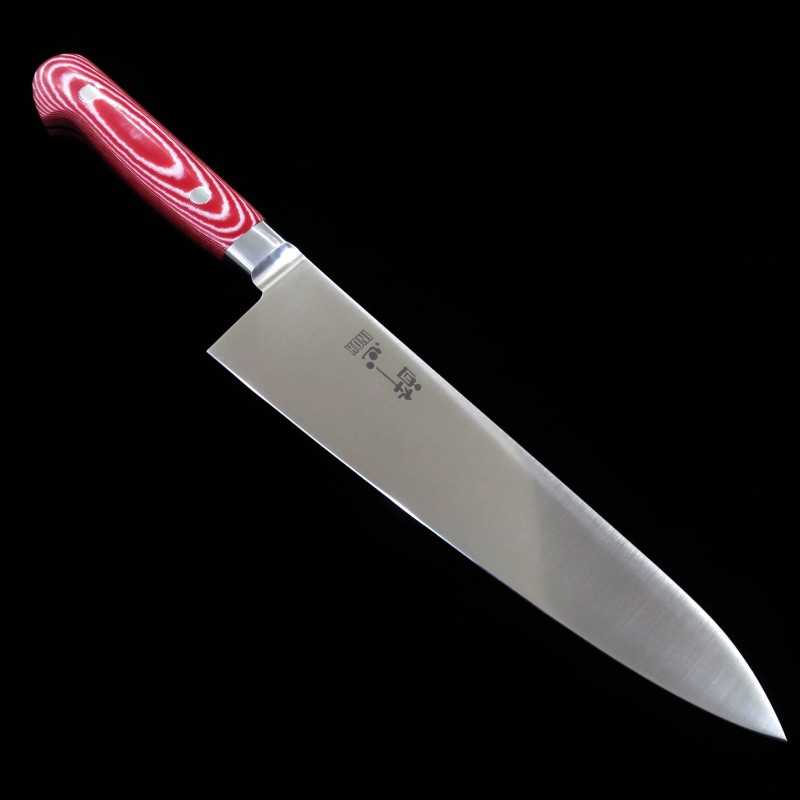  Gyuto SUISIN INOX PREMIUM Cabo em Micarta Vermelha/Branca (210/240cm)