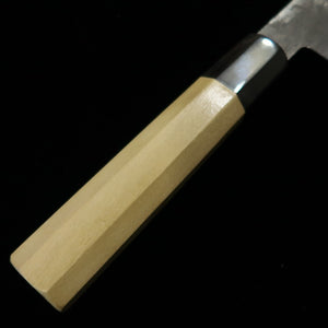 Mikata-ya Hinoura Acier Blanc n°2 Finition brute Poire Manche octogonal en magnolia Couteau de chef (210/240 mm)