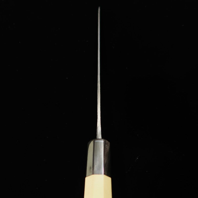 Mikata-ya Hinoura Acier Blanc n°2 Finition brute Poire Manche octogonal en magnolia Couteau de chef (210/240 mm)