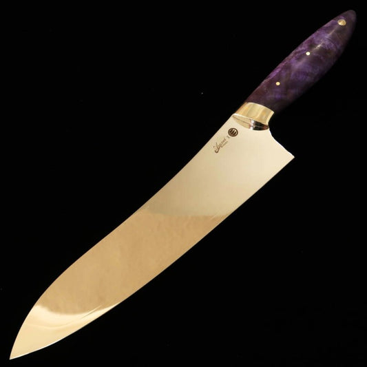 Gyuto Asurah x Miura VG10 Acabamento Espelhado Cabo Personalizado Azul  (210mm)