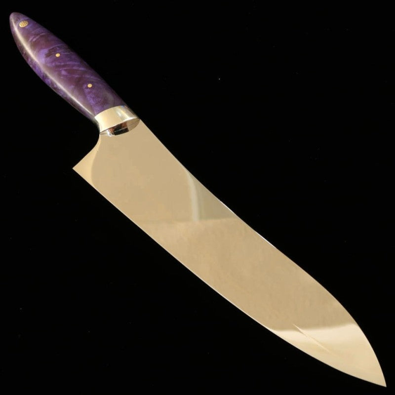 Asurah Knives × Miura MIURA VG10 acabado espejo, mango personalizado azul, gyuto (210 mm)