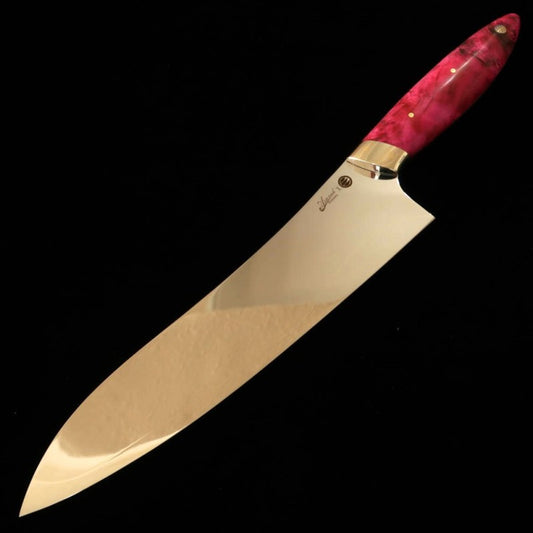 Gyuto Asurah x Miura VG10 Acabamento Espelhado Cabo Personalizado  Rosa (210mm)