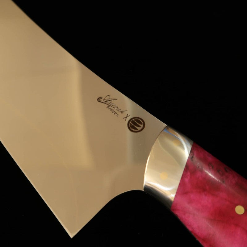 Asurah Knives × 三浦MIURA VG10 鏡面仕上げ カスタムハンドル ピンク  牛刀  (210mm)