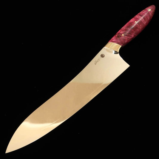 Gyuto Asurah x Miura VG10 Acabamento Espelhado Cabo Personalizado Vermelho (210mm) 