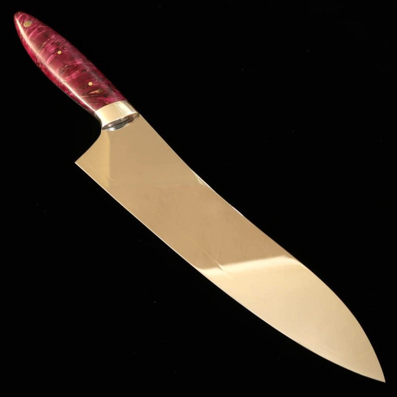 Asurah Knives × MIURA VG10 Finition miroir Manche personnalisé rouge Gyuto (210mm)