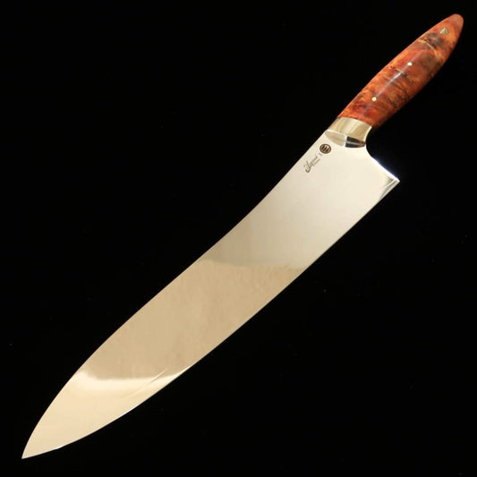 Gyuto Asurah x Miura VG10 Acabamento Espelhado Cabo Personalizado Laranja (240mm)