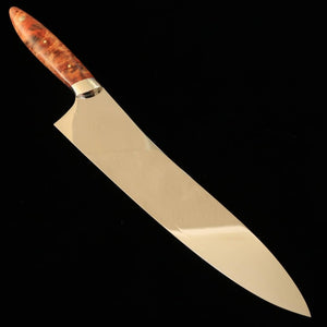 Asurah Knives × MIURA VG10 finition miroir, manche custom orange, Gyuto (240 mm)