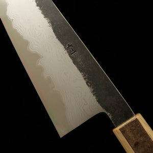 Gyuto HADO Aogami no.1 damasco acabado negro, mango de corteza de cerezo jaspeado (210/240 mm)