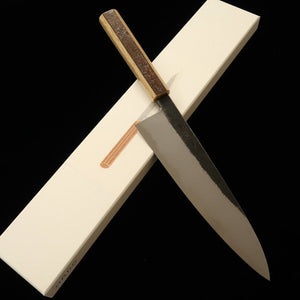Gyuto HADO Aogami no.1 damasco acabado negro, mango de corteza de cerezo jaspeado (210/240 mm)