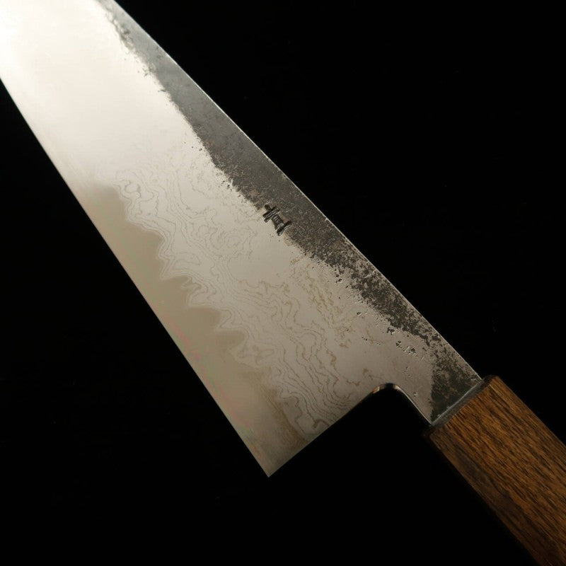 刃道HADO 青紙一号 黒打ち ダマスカス 牛刀 樫黒八角柄 （240mm）