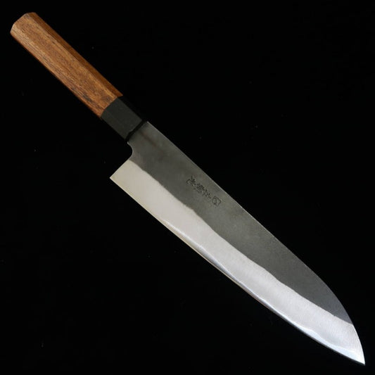 Hidari Yorimitsu Gyuto Blue Steel Black Finish Ironwood Handle (210mm)