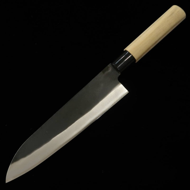 Hidari Yorimitsu Gauche YORIMITSU Gyuto acier SK, finition kuro-uchi, manche en magnolia (210 mm)