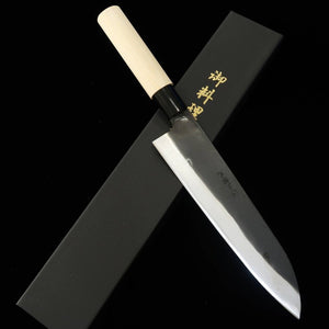 Hidari Yorimitsu Gauche YORIMITSU Gyuto acier SK, finition kuro-uchi, manche en magnolia (210 mm)