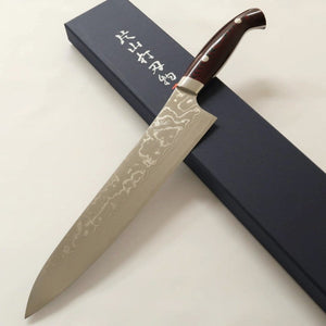 Gyuto YUTA KATAYAMA “Akatsuki” SG2 Damasco, mango de micarta (210/240 mm)