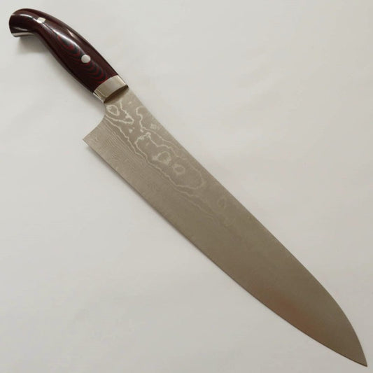 Gyuto Yuta Katayama "Akatsuki" SG2 Damasco cabo em Micarta (210/240mm)