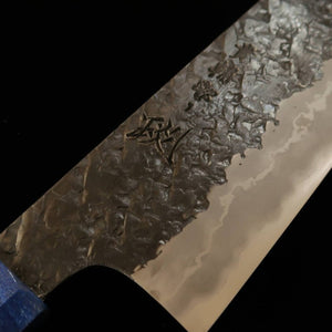 Gyuto KISUKE [ENN] Manaka Aogami No. 1 Black Hammered Damascus Hon Kasumi Stabilized Wood (240mm)