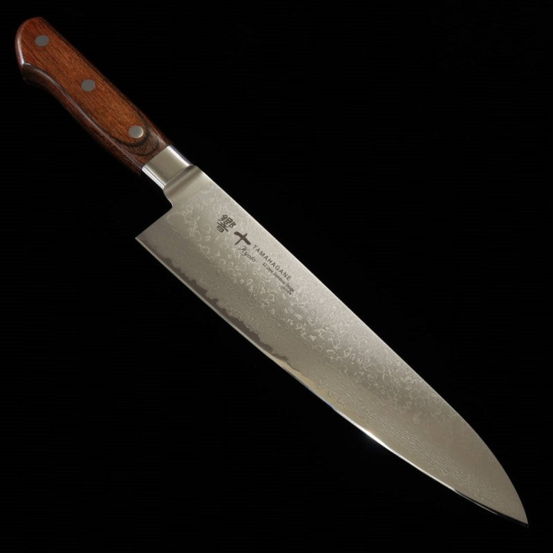 Gyuto Kyoju KYOTO Reinforced Wood Series AUS8 Damascus (180/210mm) 