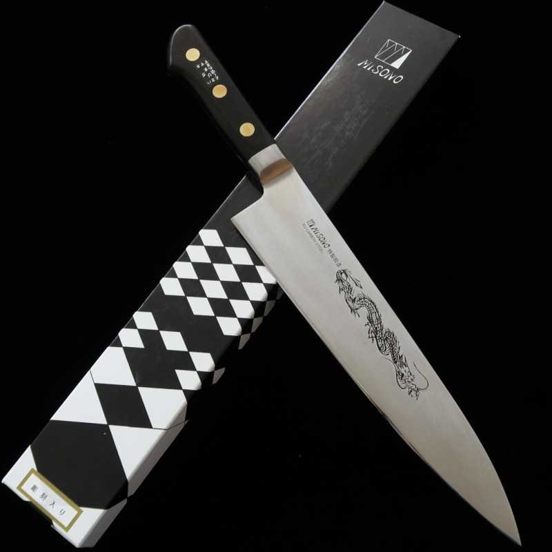 ミソノMISONO EUカーボン 牛刀 龍彫刻入り (210-300mm)