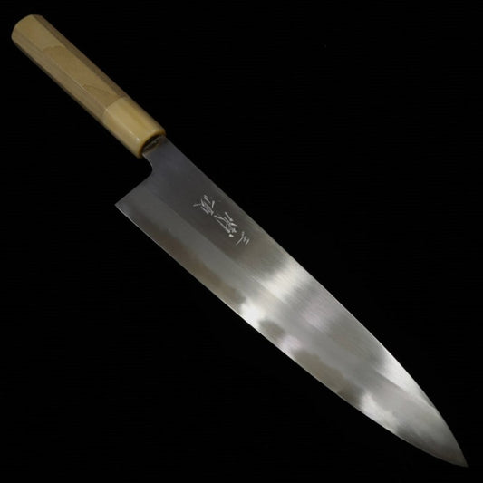 MIURA Gyuto Itadaki Sakai Yoshikazu White Steel No.2 Shinogi Finish Magnolia wood Handle (210/240mm)