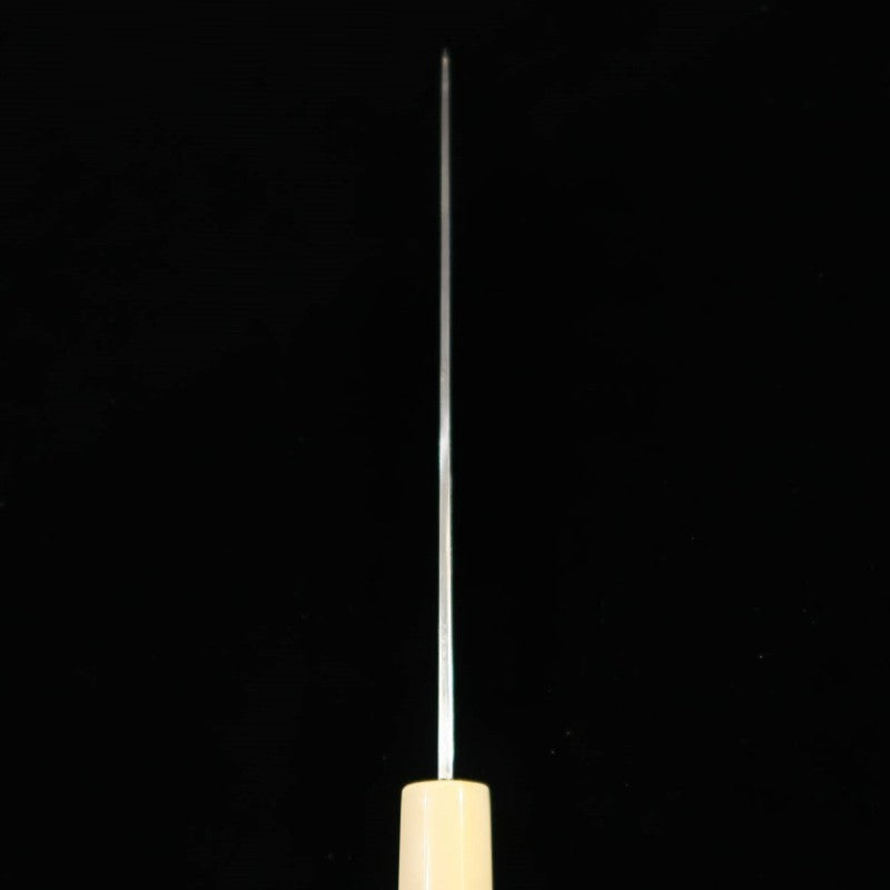 Gyuto MIURA Itadaki Shirogami Nº 2, acabamento Shinki, cabo octogonal de chifre branco de búfalo (210/240mm)