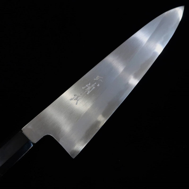 Miura Itadaki, por Yoshikazu Tanaka, Gyuto, aço Shirogami #2, acabamento shinogi, cabo octogonal em ébano (240 mm)