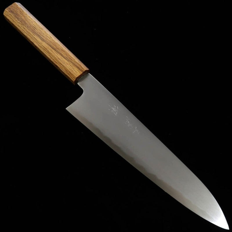 Gyuto MIURA OBIDAMA Nakagawa Satoshi, Aogami no.2 acabado difuminado, mango octogonal de roble (210mm)