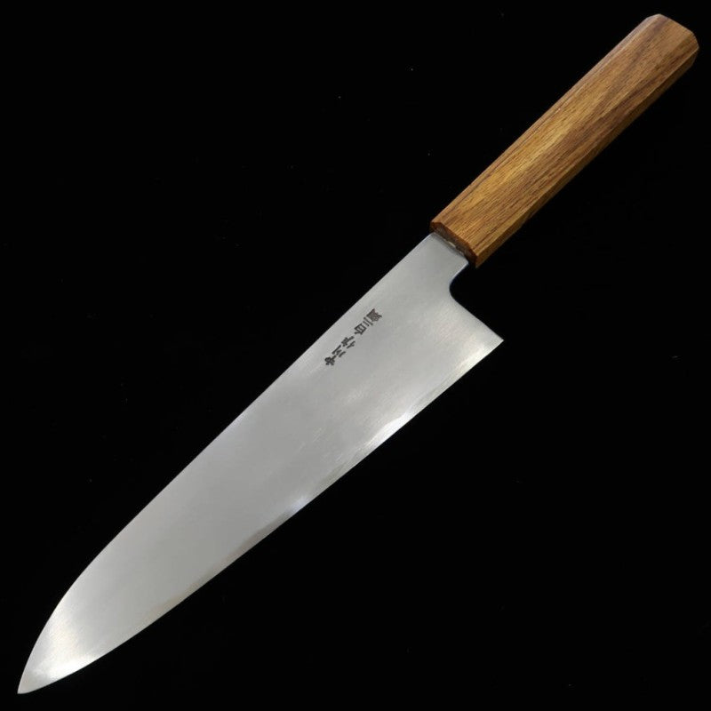 Gyuto MIURA OBIDAMA Nakagawa Satoshi, Aogami no.2 acabado difuminado, mango octogonal de roble (210mm)