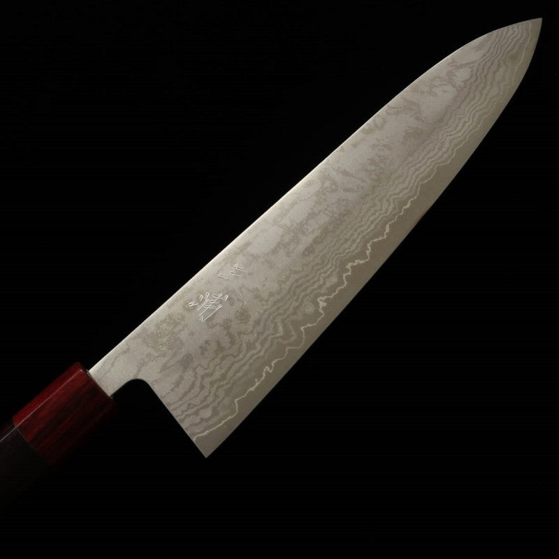 三浦 MIURA 雪月花 鍛造牛刀 VG10ダマスカス WR紫檀柄 (240mm)