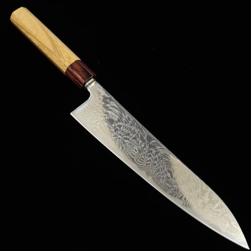 Miura Gyuto AUS10 Uzuha Nickel Damascus Keyaki Handle (210mm) 