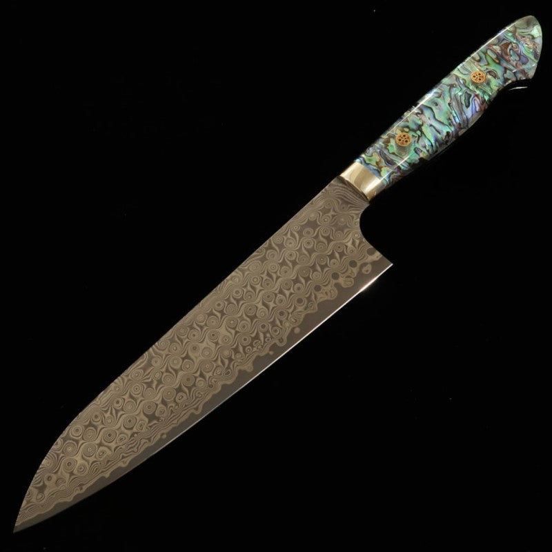 二唐刃物鍛造所 NIGARA 牛刀 SG2 磨き鎚目 螺鈿柄 (240mm)
